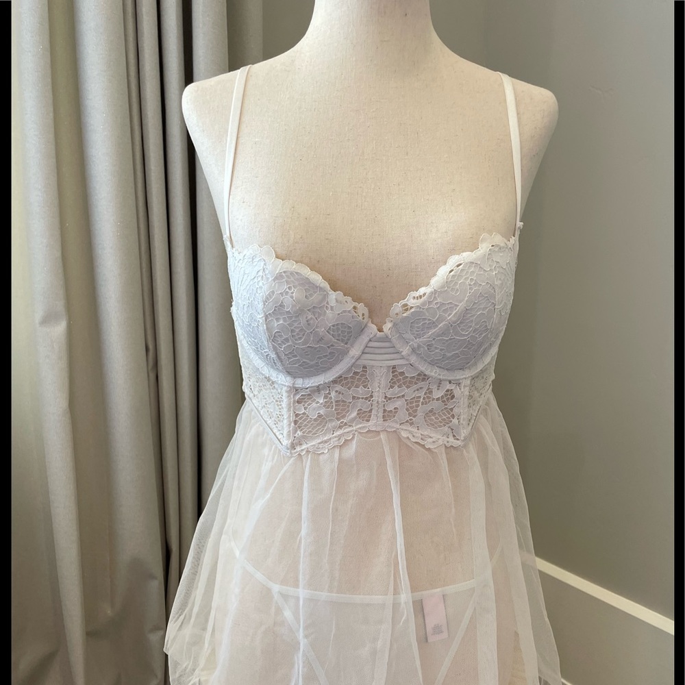 ❤️ BRAND NEW NEVER WORN LIGHT IVORY BEAUTIFUL & SEXY VS BABYDOLL!😍
